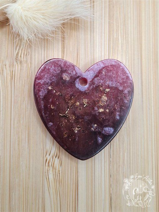 MEDAILLE ou PORTE-CLEFS "COEUR DE FRAMBOISE"